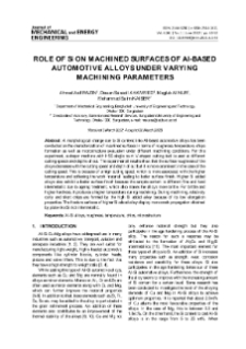 Role of Si on machined surfaces of Al- based automotive alloys under varying machining parameters