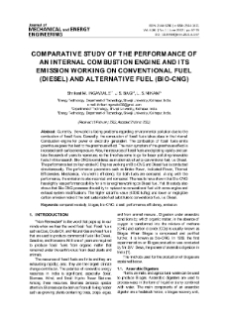 Comparative study of a performance of an internal combustion engine and its emission working on conventional fuel (Diesel) and alternative fuel (Bio-CNG)