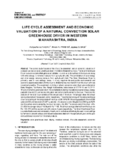 Life cycle assessment and economical valuation of a natural convection solar greenhouse dryer in Western Maharashtra, India