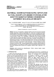 Material investigations on poly(ethylene glycol) diacrylate-based hydrogels for additive manufacturing considering different molecular weights