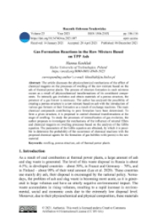 Gas formation reactions in the raw mixture based on TPP ash