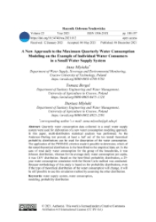 A new approach to the maximum quarterly water consumption modeling on the example of individual water consumers in a small water supply system