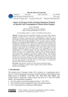 Impact of nitrogen oxides emission reduction methods on specific fuel consumption of marine diesel engines