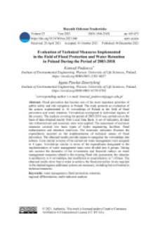 Evaluation of technical measures implemented in the field of flood protection and water retention in Poland during the period of 2003-2018