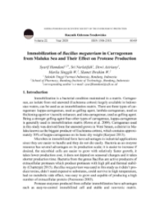 Immobilization of Bacillus megaterium in Carrageenan from Maluku Sea and their effect on protease production