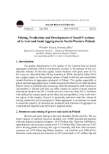 Mining, production and development of small fractions of gravel and sand aggregates in north-western Poland