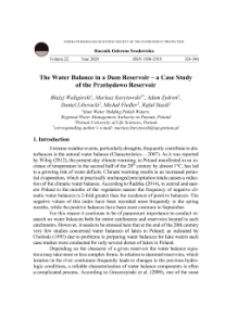 The water balance in a dam Reservoir – a case study of the Przebędowo reservoir