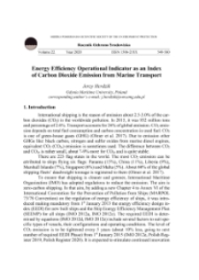 Energy efficiency operational indicator as an indexof carbon dioxide emission from marine transport