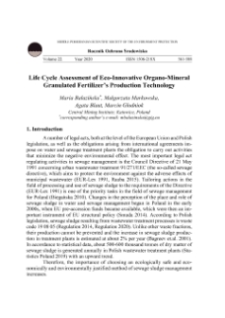 Life cycle assessment of eco-innovative organo-mineralgranulated fertilizer’s production technology