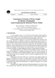 Assessment of security of water supplyfor Benissa municipality,spain employing the Shannon-Weaver model