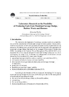 Laboratory research on the possibilityof producing fuels from municipal sewage sludge,rubber waste and biomass