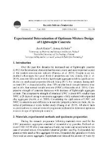 Experimental determination of optimum mixture design of lightweight concrete