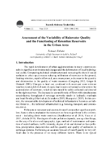 Assessment of the variability of rainwater quality and the functioning of retention reservoirs in the urban area