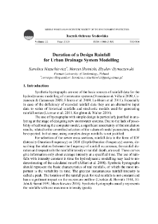 Duration of a design rainfall for urban drainage system modelling