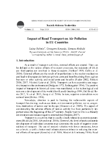 Impact of road transport on air pollutionin EU countries