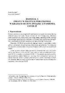 Zmiany w polityce podatkowej w krajach OECD w związku z pandemią COVID-19