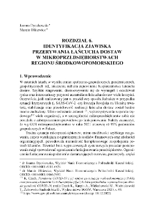 Identyfikacja zjawiska przerywania łańcucha dostaw w mikroprzedsiębiorstwach regionu środkowopomorskiego