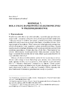 Rola usług bankowości elektronicznej w przedsiębiorstwie