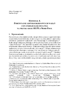 Porównanie krótkookresowych wahań cen energii elektrycznej na przykładzie HUPX I Nord Pool