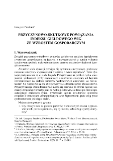 Przyczynowo-skutkowe powiązania indeksu giełdowego WIG ze wzrostem gospodarczym