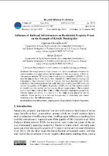 Influence of railroad infrastructure on residential property prices on the example of Kórnik municipality