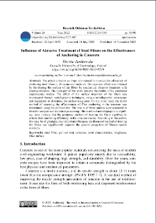 Influence of abrasive treatment of steel fibers on the effectiveness of anchoring in concrete