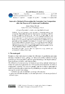 Innovative method of forecasting the generator gas composition after the process of pyrolysis and gasification