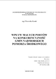 Wpływ małych portów na konkurencyjność gmin nadmorskich Pomorza Środkowego