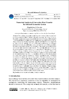 Numerical analysis of convective heat transfer for selected geometric system