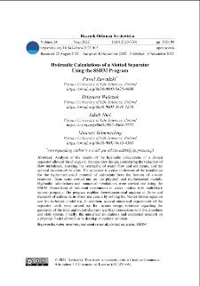 Hydraulic calculations of a slotted separator using the SSIIM program