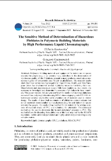 The sensitive method of determination of hazardous phthlates in building materials by high performance liquid chromatography