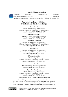 Analysis of the energy efficiency of the earth-to-air heat exchanger