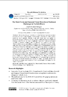 The short-term and seasonal trend detection of sediment discharges in turkish rivers