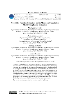 Probability function estimation for the maximum precipitation model using kernel estimators