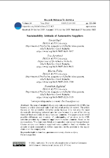 Sustainability attitude of automotive suppliers