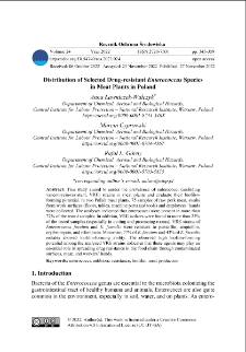 Distribution of selected drug-resistant Enterococcus species in meat plants in Poland