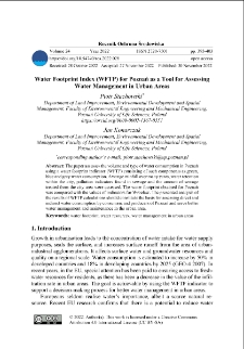 Water Footprint Index (WFTP) for Poznań as a tool for assessing water management in urban areas