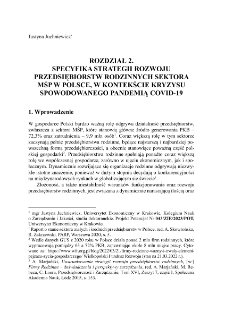Specyfika strategii rozwoju przedsiębiorstw rodzinnych sektora MŚP w Polsce, w kontekście kryzysu spowodowanego pandemią COVID-19