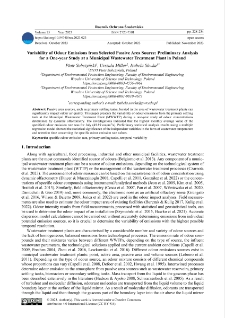 Variability of odour emissions from selected passive area source: preliminary analysis for a one-year study at a municipal wastewater treatment plant in Poland