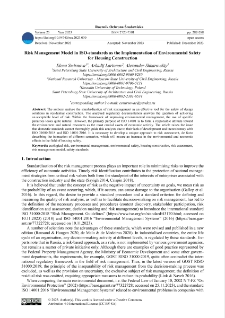 Risk management model in ISO-standards as the implementation of environmental safety for housing construction