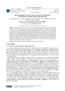 Selected agricultural analyses based on data from MultiSen-PL, the multi-sensor airborne remote sensing station