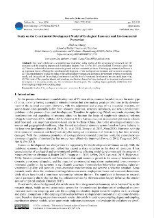Study on the coordinated development model of ecological economy and environmental protection