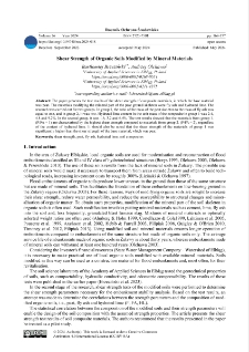 Shear strength of organic soils modified by mineral materials