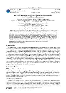 The power of recycled Furniture in preparing for and recovering from natural disasters: earthquakes