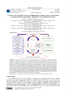 The impact of the digital economy on the high-quality development of green marketing in china's manufacturing industry: applications of the spatial Durbin model
