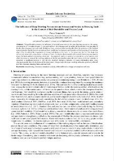 The influence of deep drawing parameters on stresses and strains in drawing tools in the context of their durability and process load