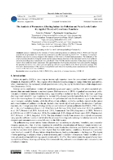 The analysis of parameters affecting indoor air pollution and noise levels under the applied theory of covariance functions