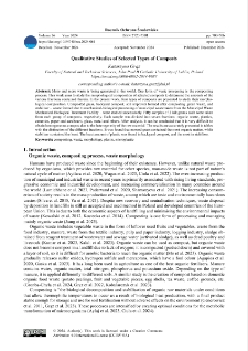 Qualitative studies of selected types of composts