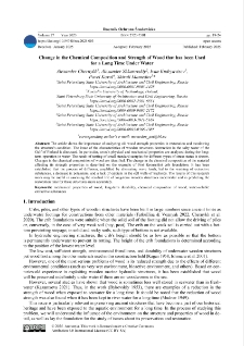 Change in the chemical composition and strength of wood that has been used for a long time under water