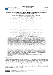 Parametric analysis of heat flows through building envelope considering orientation, massiveness, and intermittent heating modes